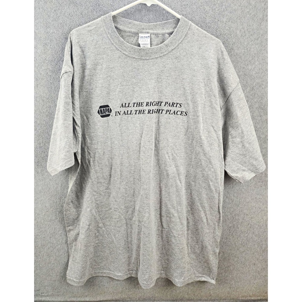 Gildan Ultra Cotton Men's XL Gray Heavyweight NAPA Worker Crew T-Shirt